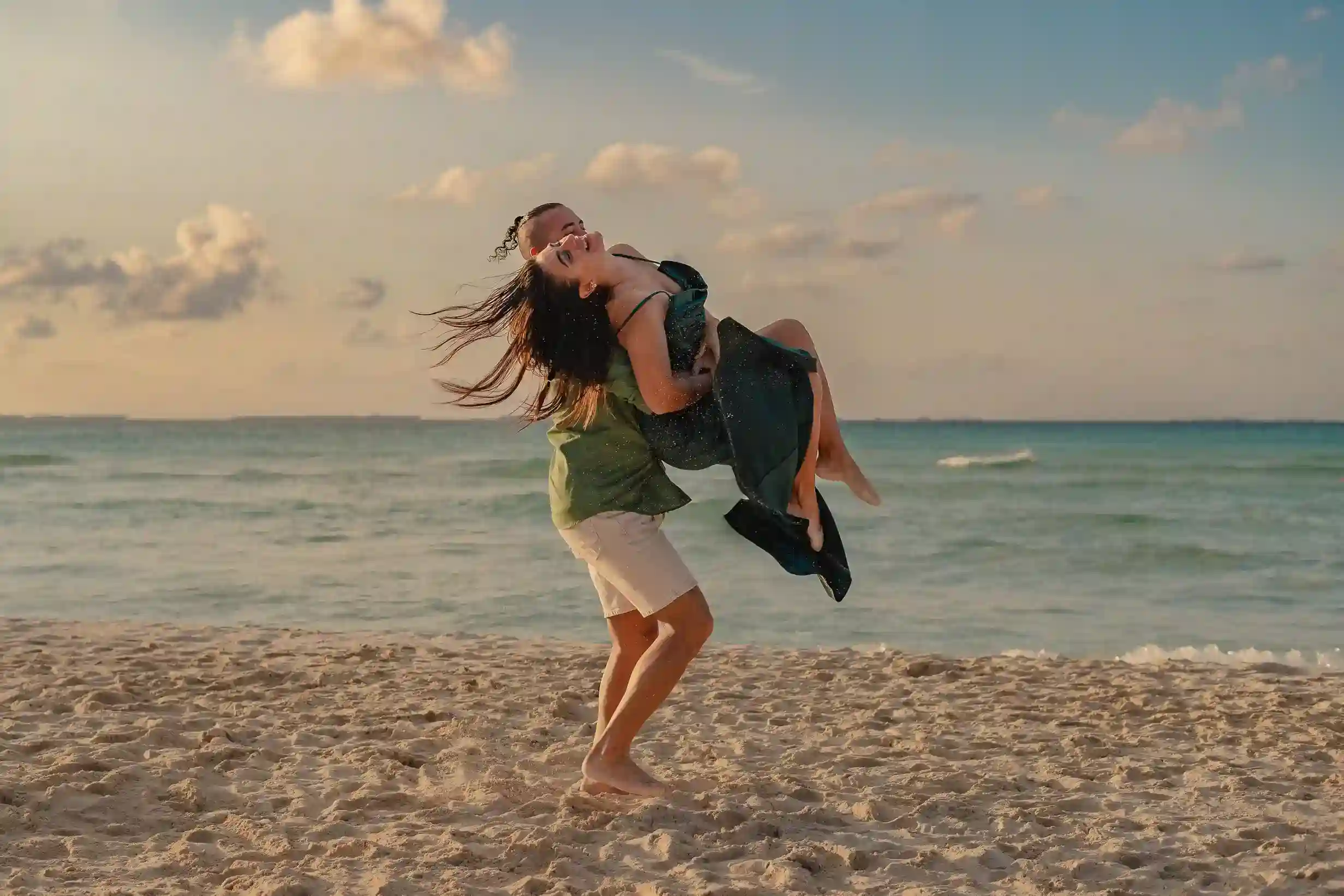Couple at sunset, Riviera Maya
