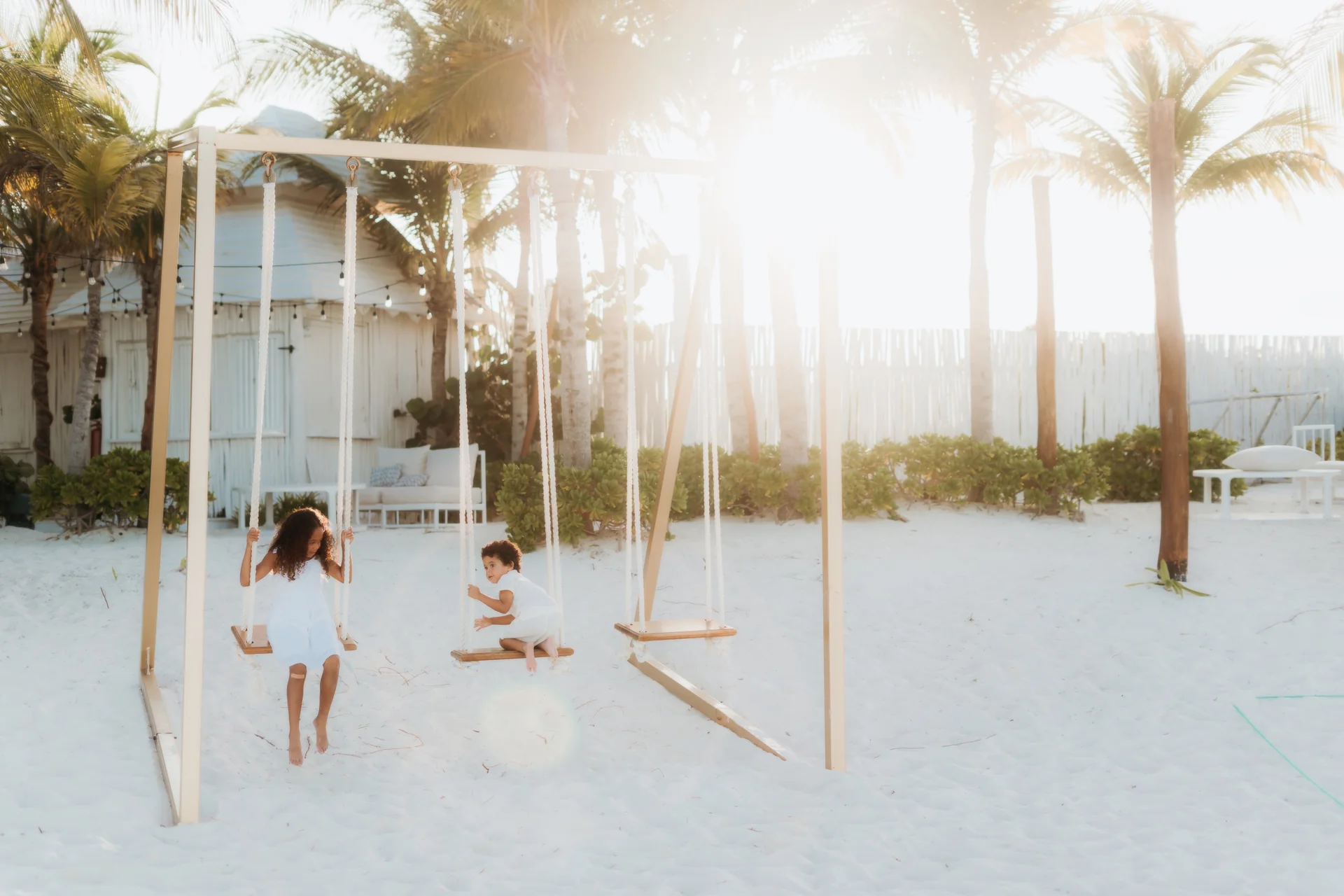 Baby smiling in a parent's arms, Banyan Tree Mayakoba, Riviera Maya