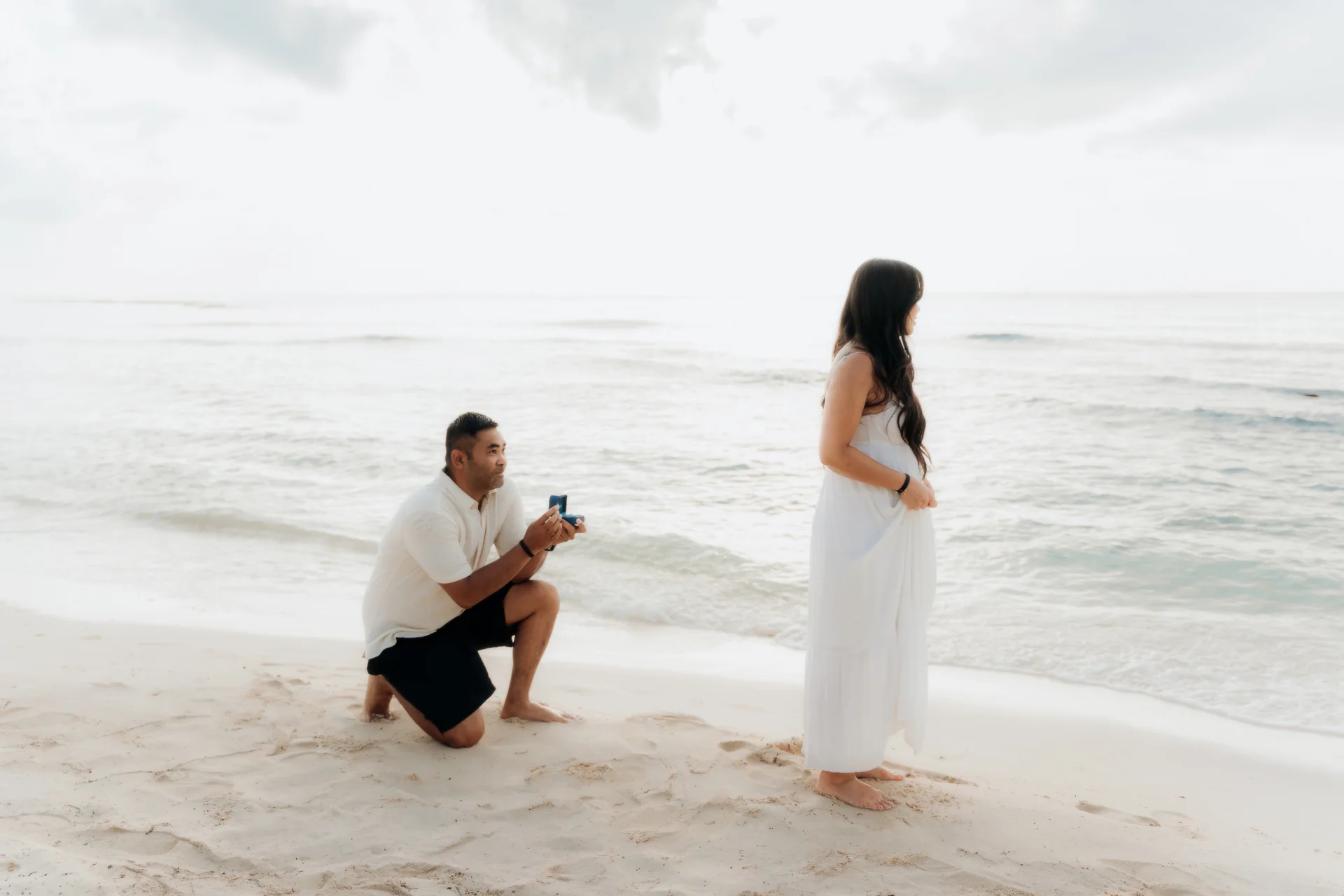 Couple holding each other after saying yes, Hyatt Vivid, Playa del Carmen