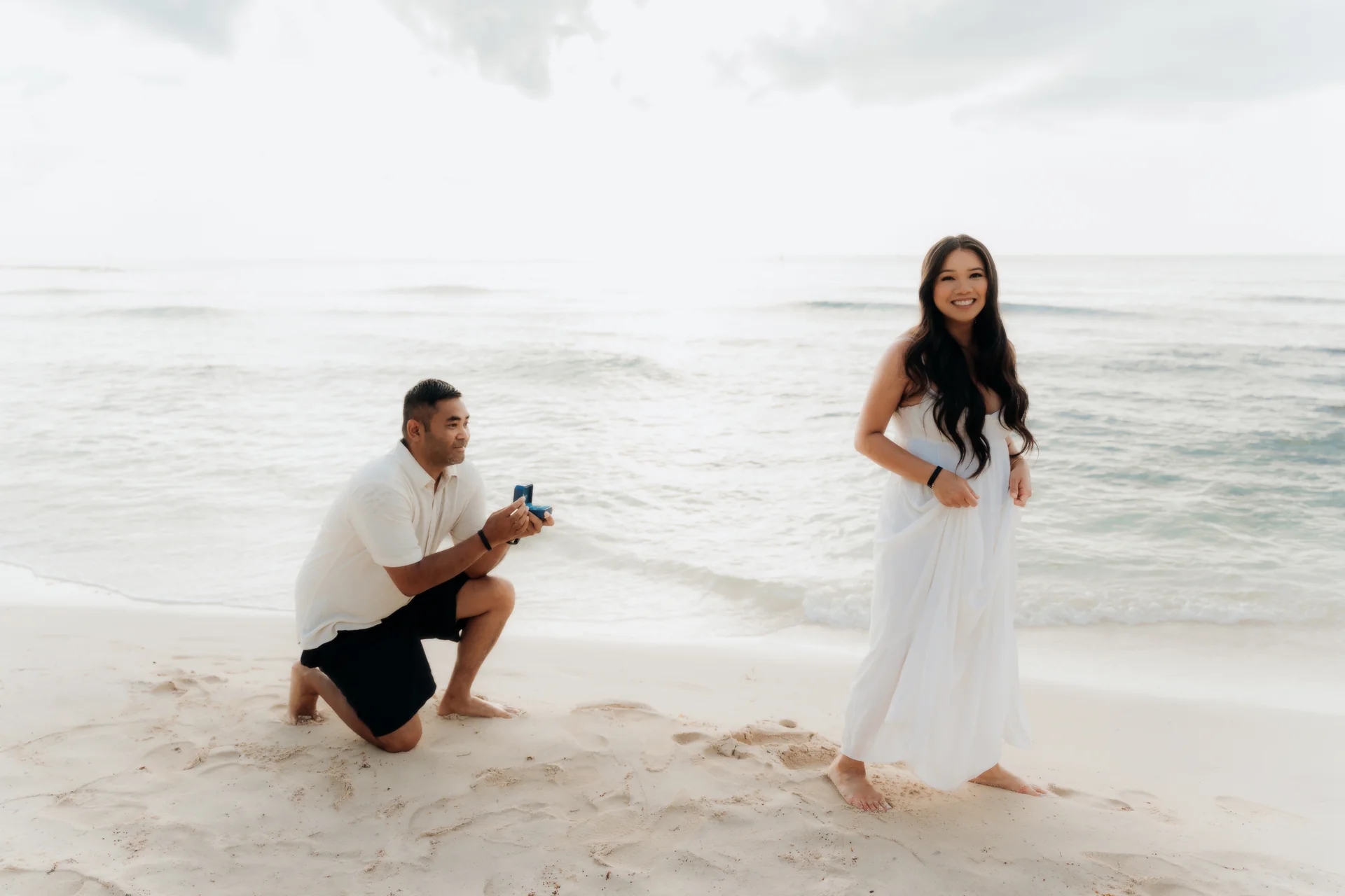 Newly engaged couple laughing together, Hyatt Vivid, Playa del Carmen