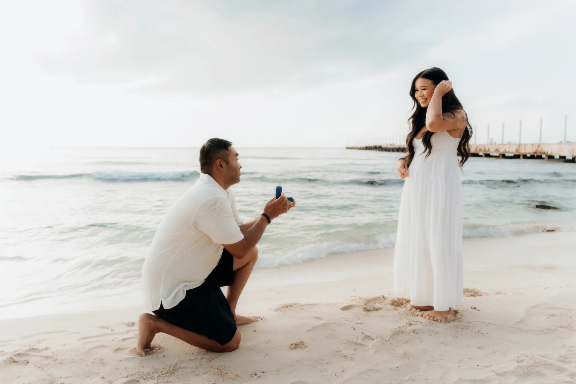 Engagement ring detail after the proposal, Hyatt Vivid, Playa del Carmen
