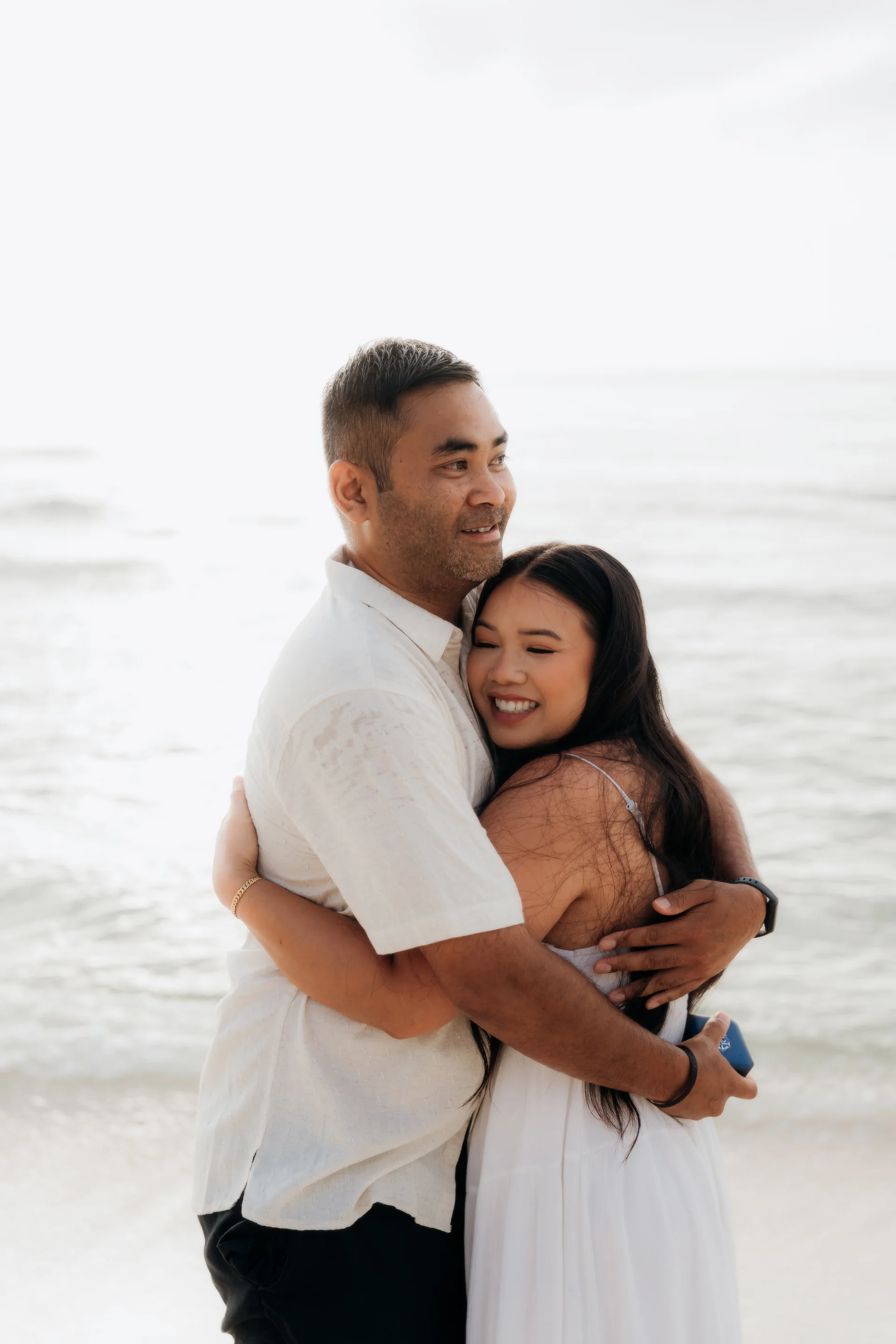 Couple celebrating the engagement on the sand, Hyatt Vivid, Playa del Carmen