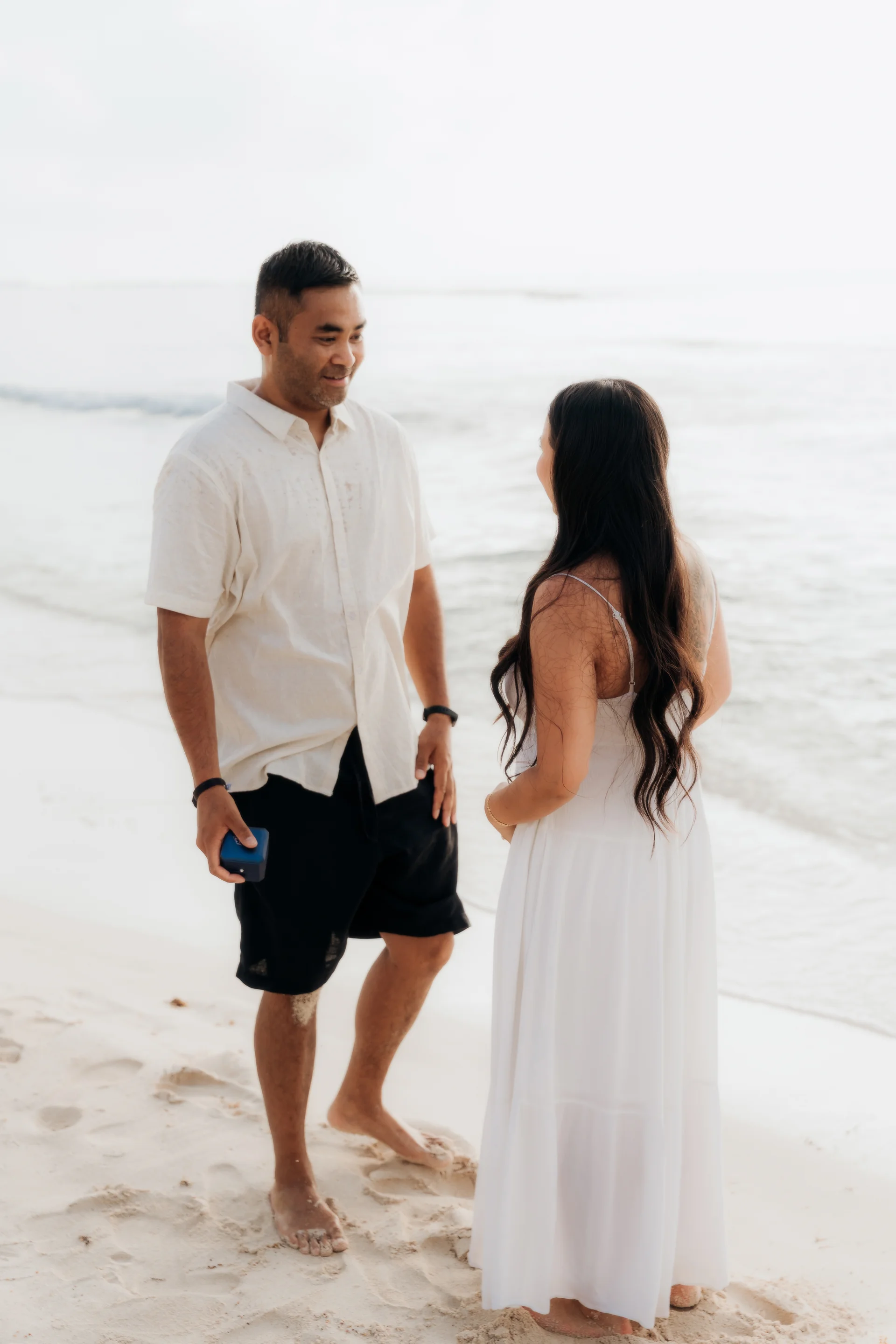 Couple holding hands after the proposal, Hyatt Vivid, Playa del Carmen