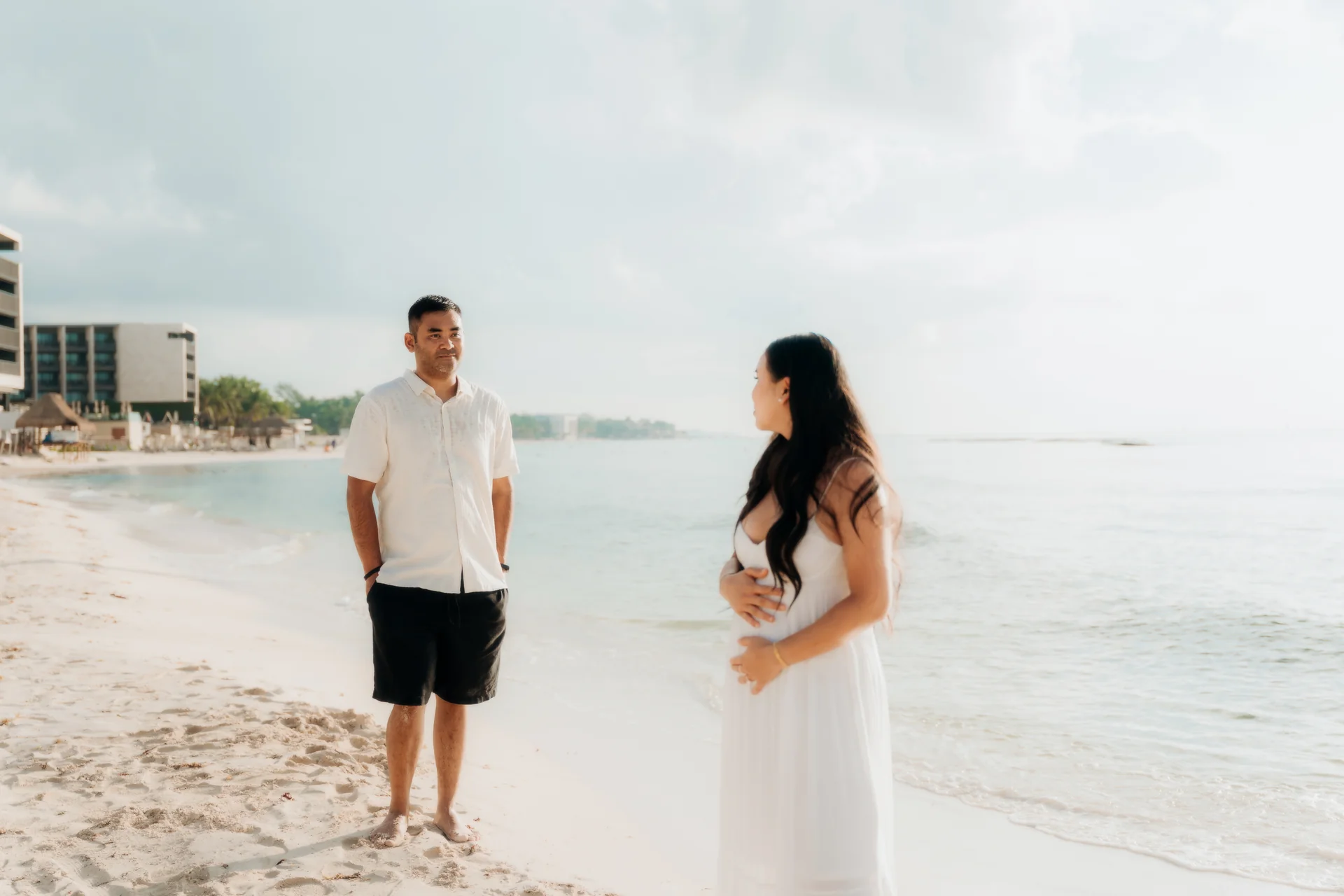 Couple wrapped in an embrace to celebrate, Hyatt Vivid, Playa del Carmen
