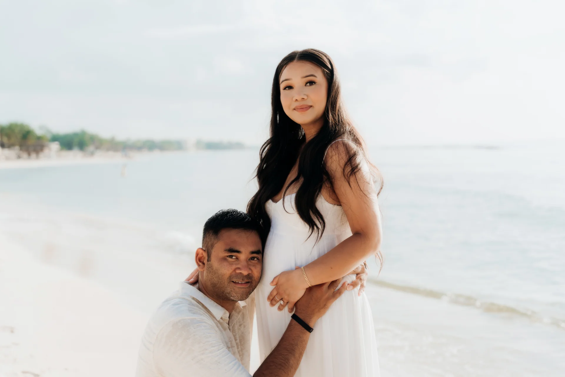 Couple portrait right after the proposal, Hyatt Vivid, Playa del Carmen