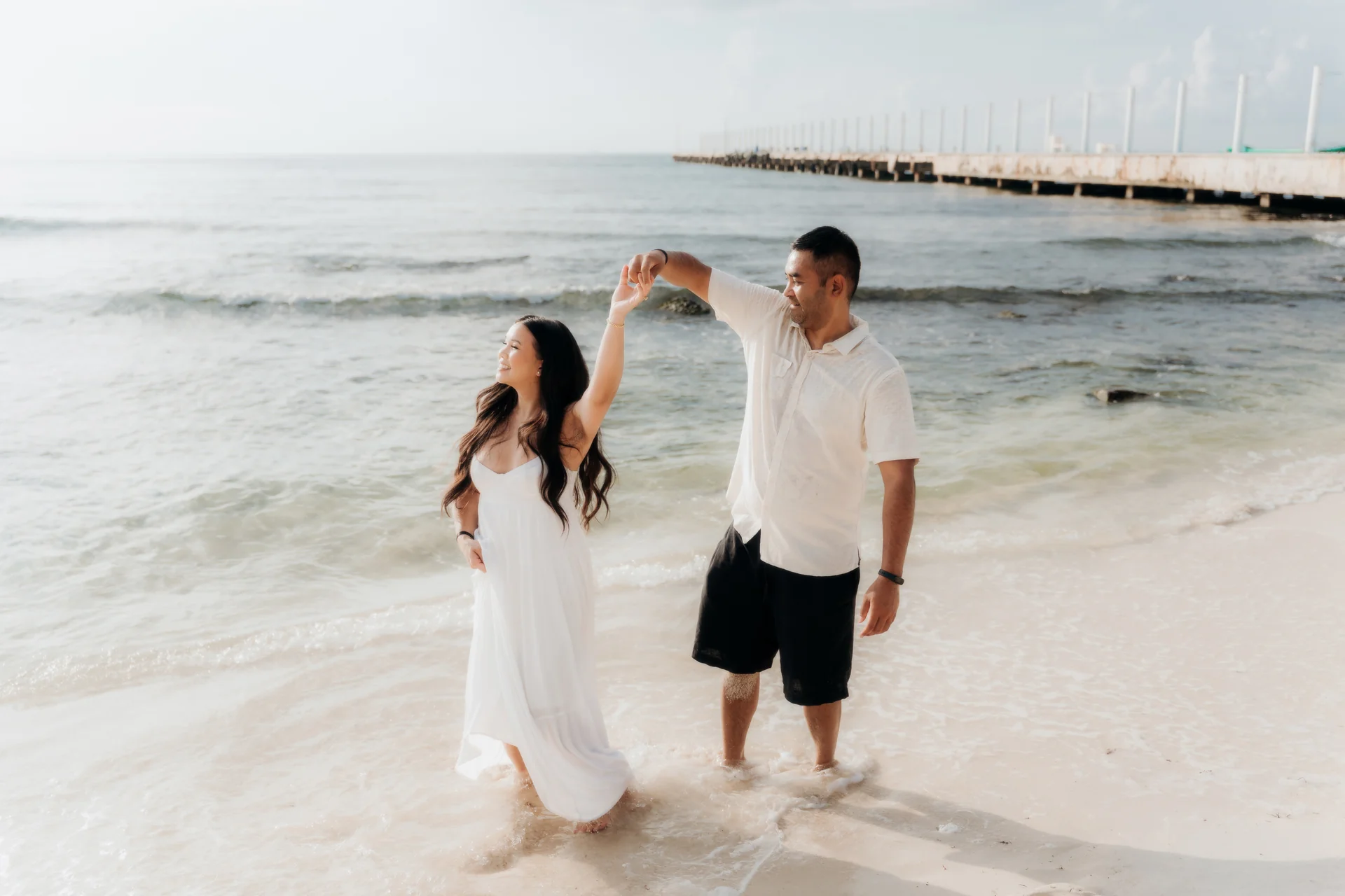 Couple standing together after the surprise, Hyatt Vivid, Playa del Carmen