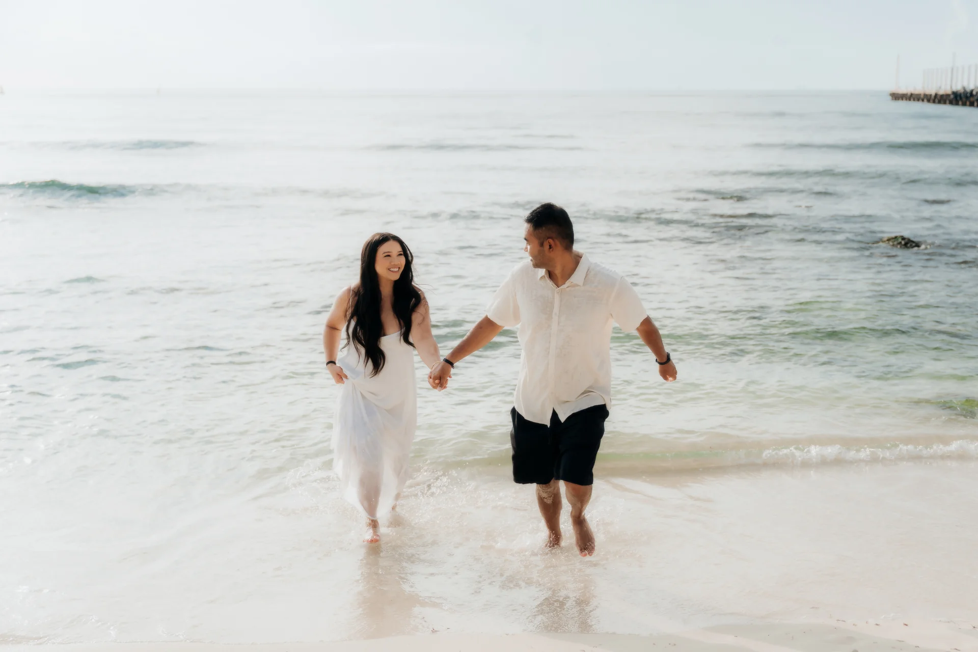 Newly engaged couple wrapped together, Hyatt Vivid, Playa del Carmen