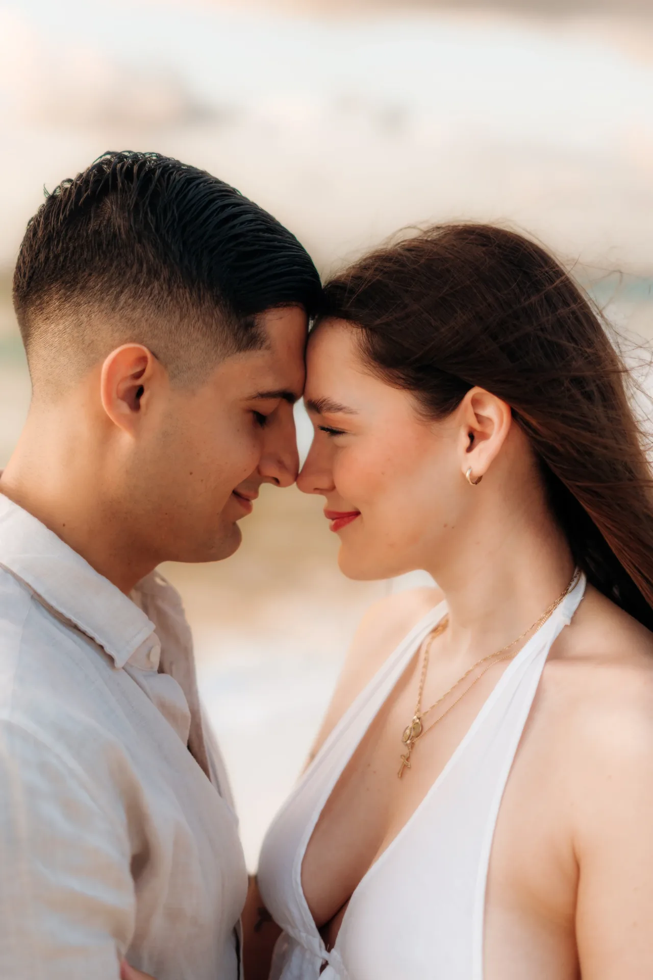 Couple at golden hour on a Riviera Maya beach